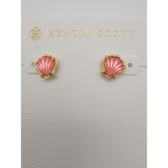 Kendra Scott Brynne Shell Gold Stud Earrings - Picture 4 of 7